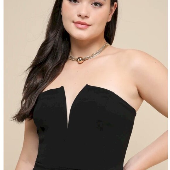 Dedicated to Glamour Black Strapless Maxi Dress - Picture 3 of 5